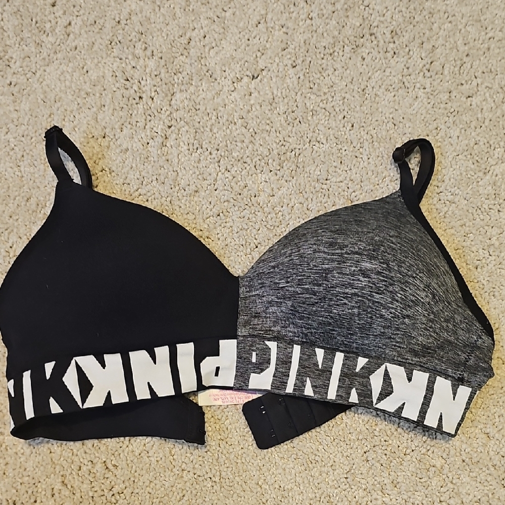 Victoria's Secret PINK Black and Gray Sports Bra